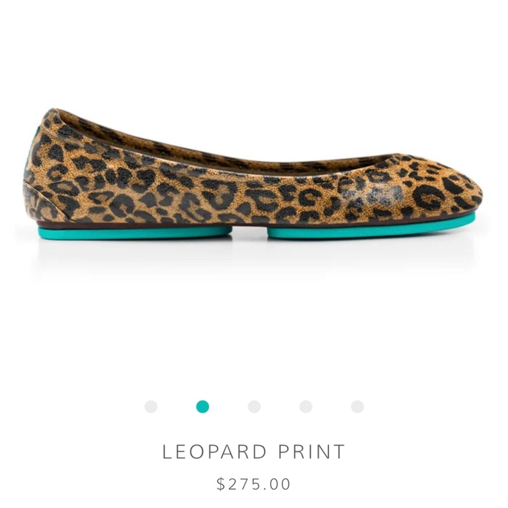 Tieks Cheetah Print Ballet Flats with Turquoise Soles